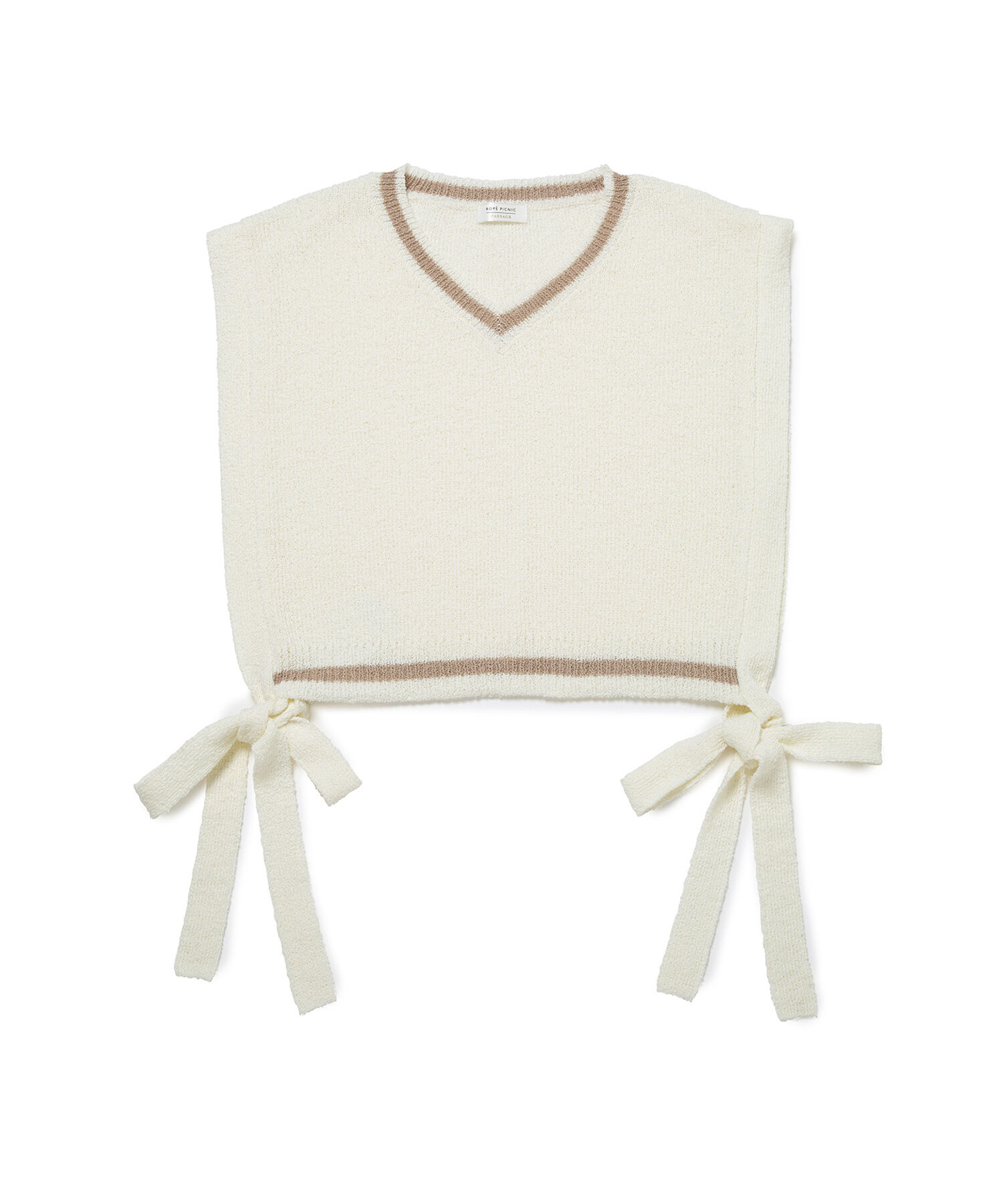 ROPE PICNIC PASSAGE「ブークレーライン入りサイドリボンレイヤードベスト」|ベスト・ジレ|