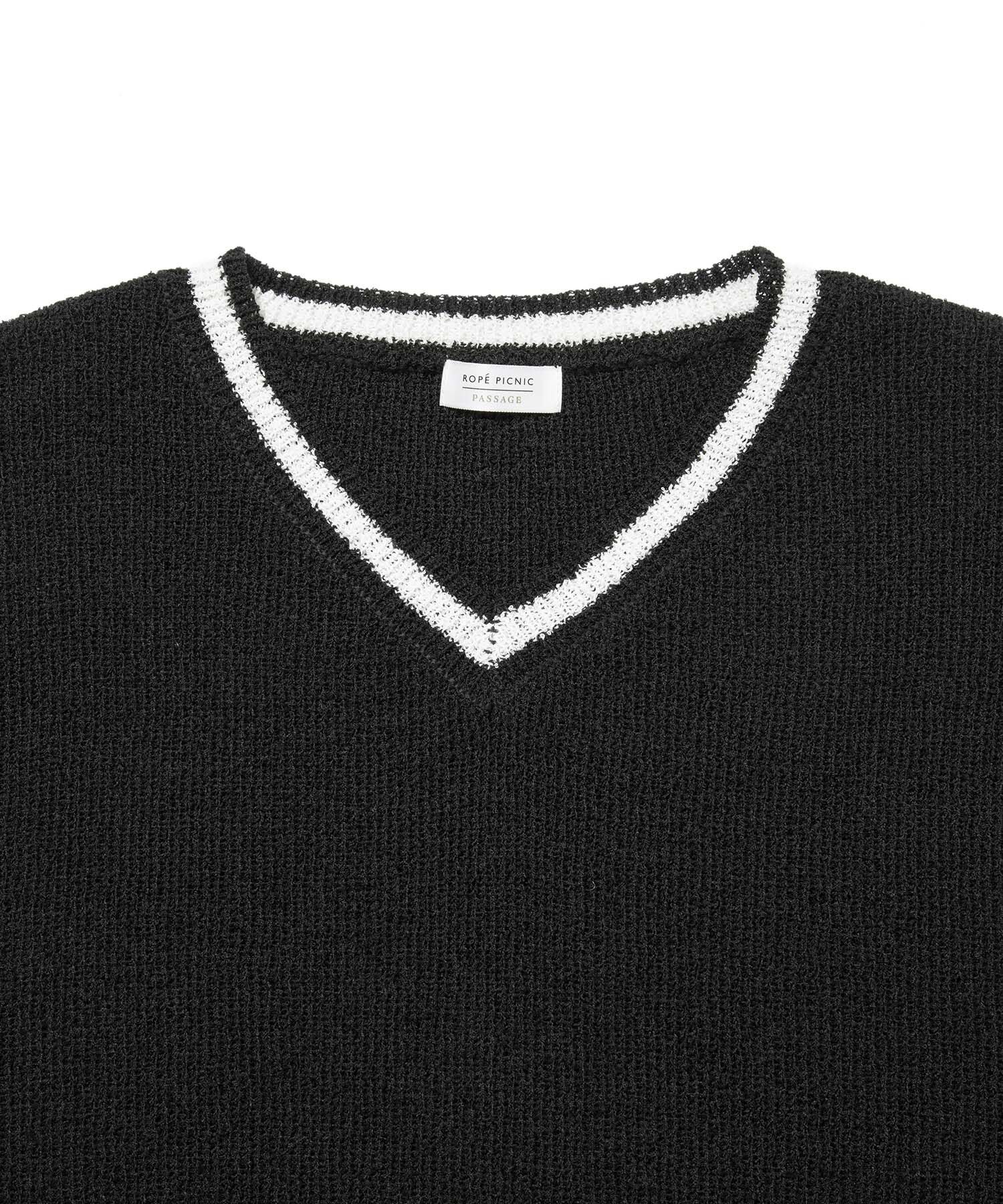 ROPE PICNIC PASSAGE「ブークレーライン入りサイドリボンレイヤードベスト」|ベスト・ジレ|