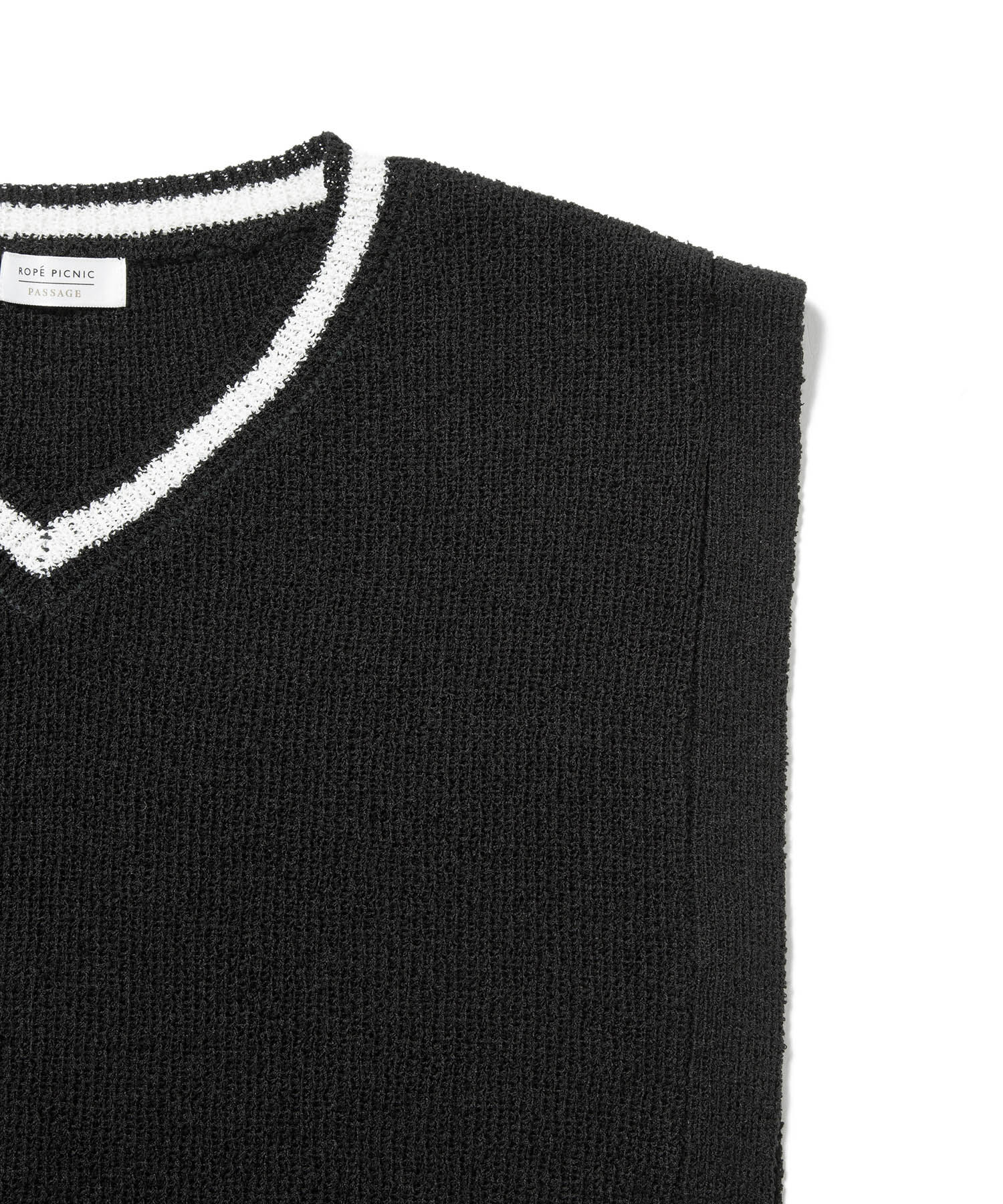 ROPE PICNIC PASSAGE「ブークレーライン入りサイドリボンレイヤードベスト」|ベスト・ジレ|