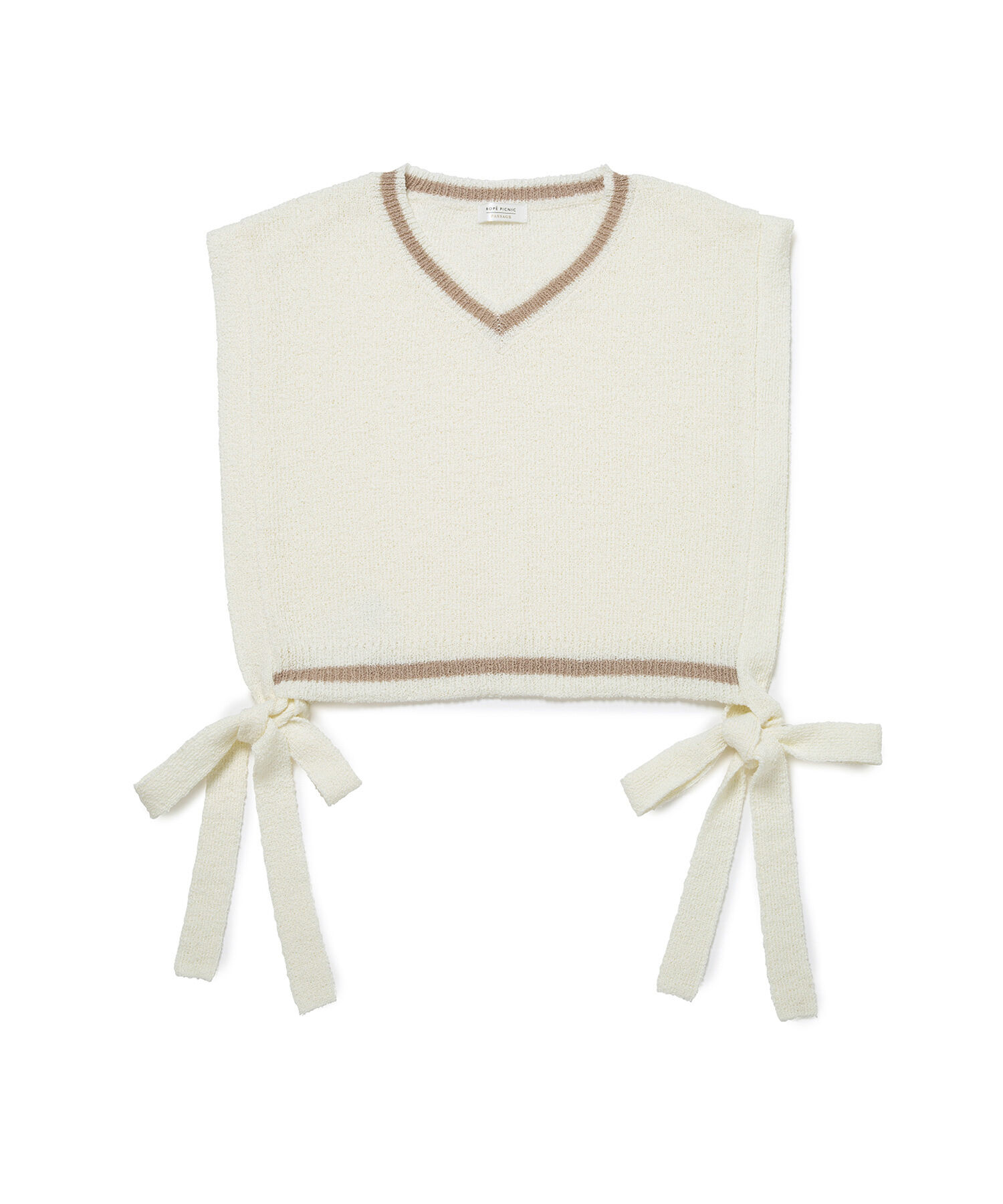 ROPE PICNIC PASSAGE「ブークレーライン入りサイドリボンレイヤードベスト」|ベスト・ジレ|