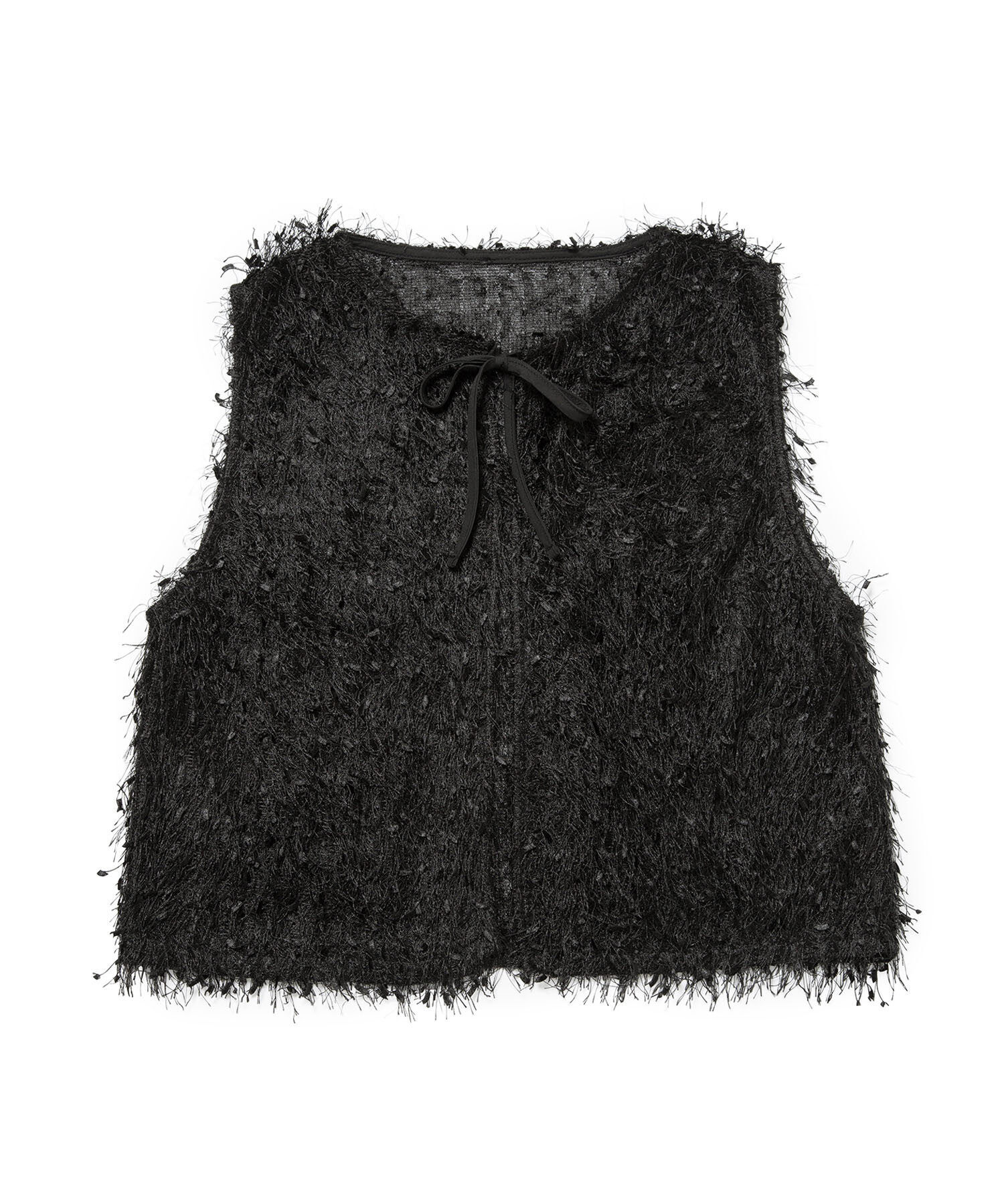 ROPE PICNIC PASSAGE「ファンシーヤーンリボンショートベスト」|ベスト・ジレ|