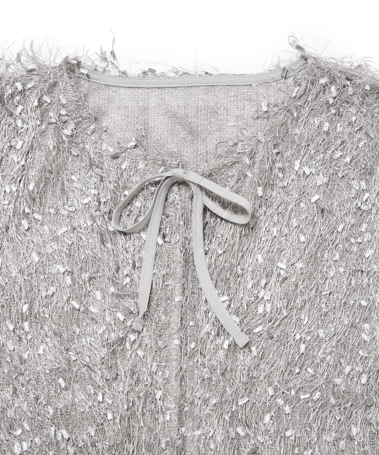 ROPE PICNIC PASSAGE「ファンシーヤーンリボンショートベスト」|ベスト・ジレ|