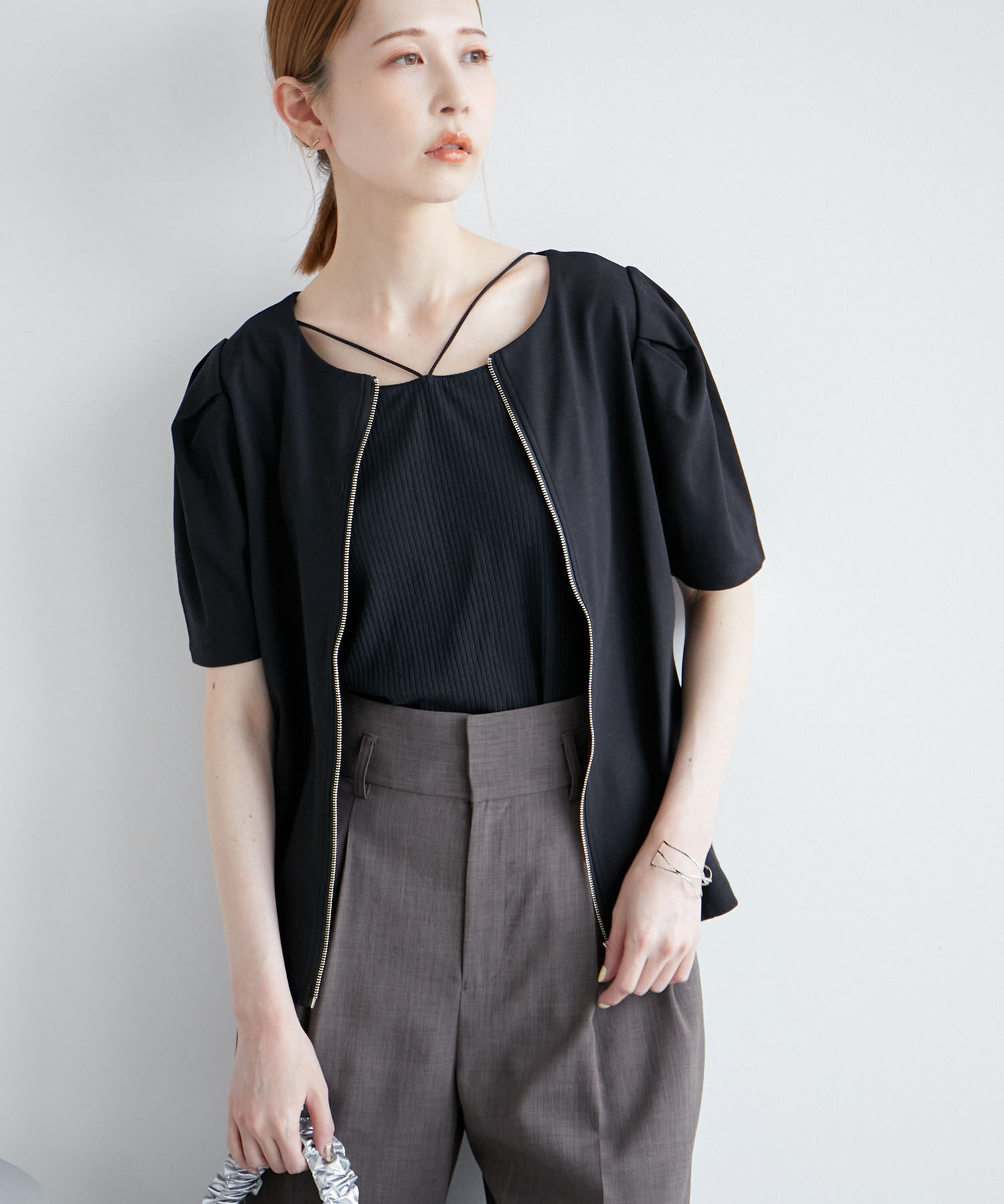 Rope&rsquo;Picnic「ジップカーデプルオーバー/2WAY」|カーディガン|