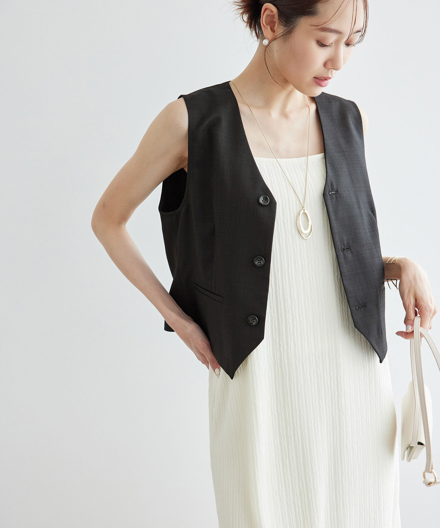 Rope&rsquo;Picnic「シャークスキンジレベスト/セットアップ対応」|ベスト・ジレ|