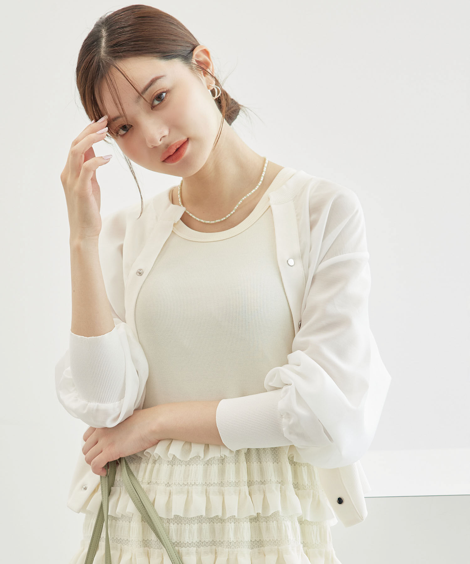 Rope&rsquo;Picnic「シアーブルゾンカーディガン」|カーディガン|