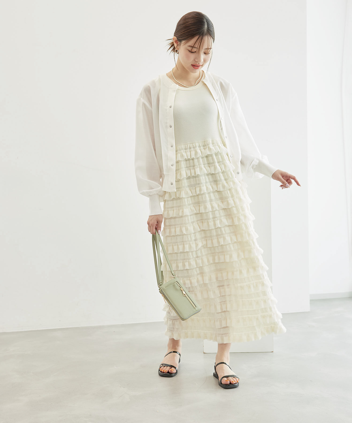 Rope&rsquo;Picnic「シアーブルゾンカーディガン」|カーディガン|