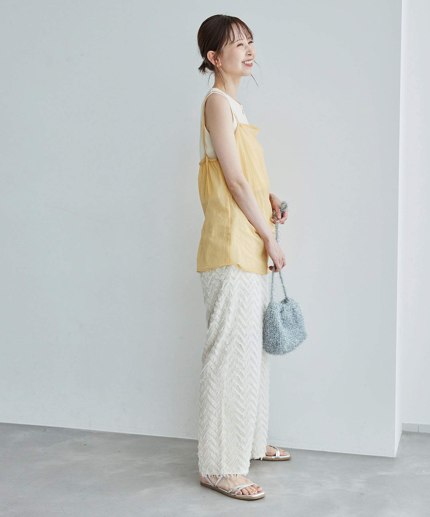 ROPE PICNIC PASSAGE「シアーミドル丈レイヤードキャミソール」|ベスト・ジレ|