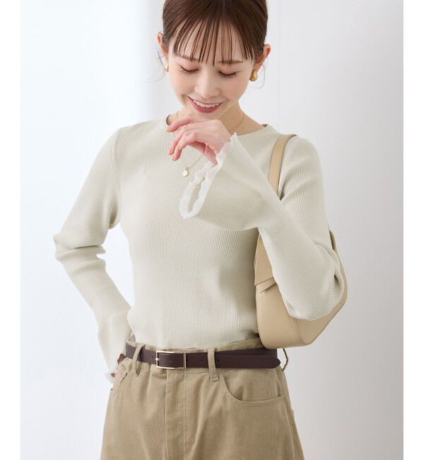 Rope&rsquo;Picnic「袖口フレアシアーニットプルオーバー/洗濯機OK」|ニット・セーター|