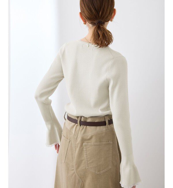 Rope&rsquo;Picnic「袖口フレアシアーニットプルオーバー/洗濯機OK」|ニット・セーター|