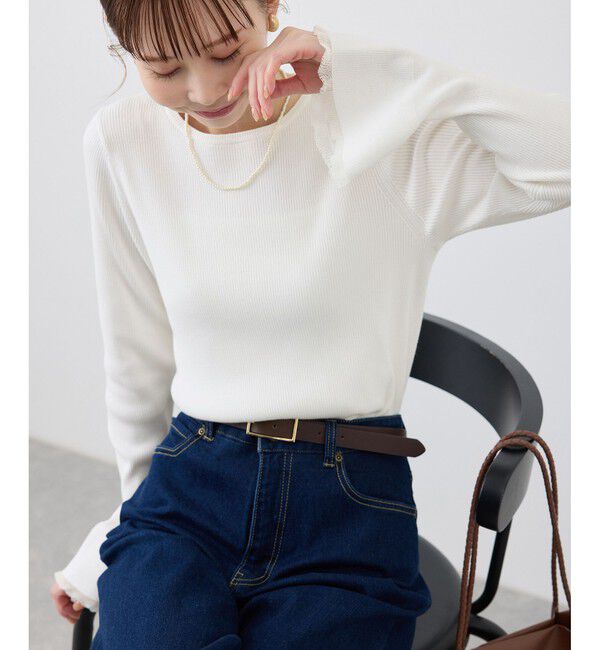 Rope&rsquo;Picnic「袖口フレアシアーニットプルオーバー/洗濯機OK」|ニット・セーター|