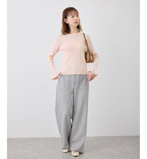 Rope&rsquo;Picnic「袖口フレアシアーニットプルオーバー/洗濯機OK」|ニット・セーター|