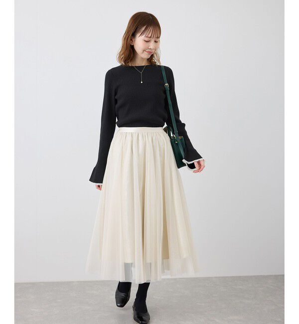 Rope&rsquo;Picnic「袖口フレアシアーニットプルオーバー/洗濯機OK」|ニット・セーター|