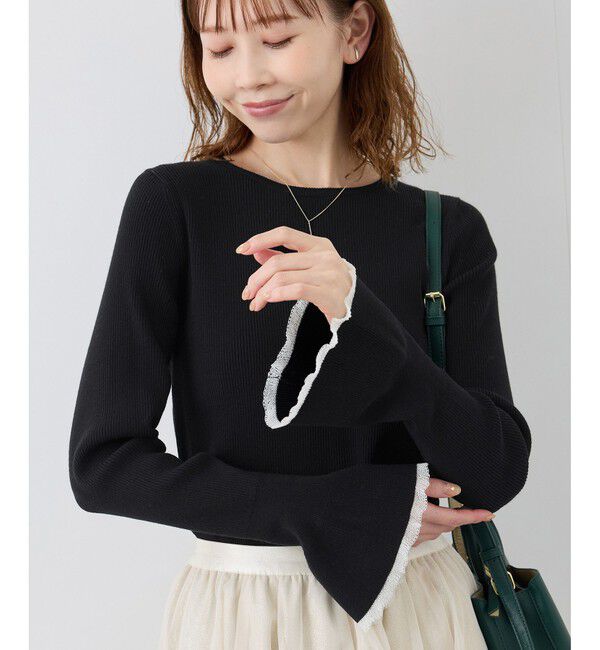 Rope&rsquo;Picnic「袖口フレアシアーニットプルオーバー/洗濯機OK」|ニット・セーター|