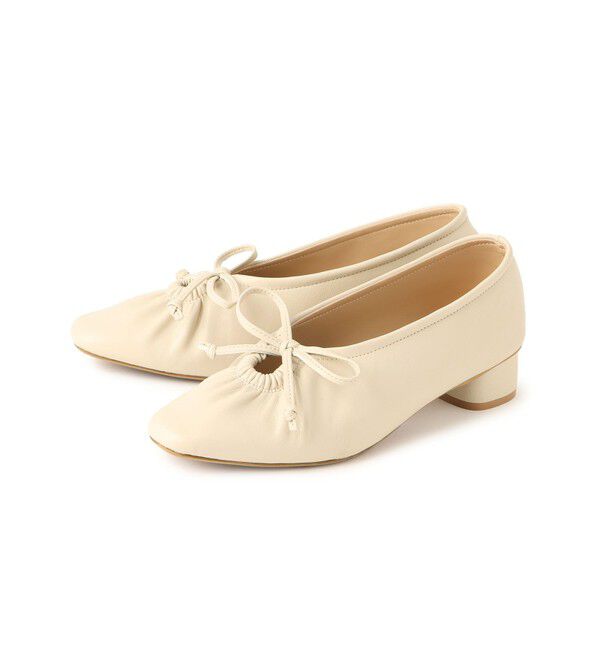 ROPE PICNIC PASSAGE「リボンギャザーミドルヒールパンプス」|パンプス|