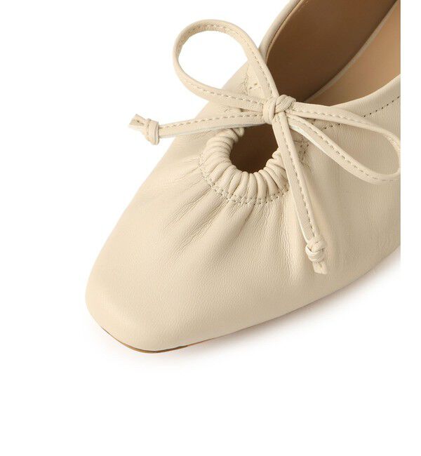 ROPE PICNIC PASSAGE「リボンギャザーミドルヒールパンプス」|パンプス|