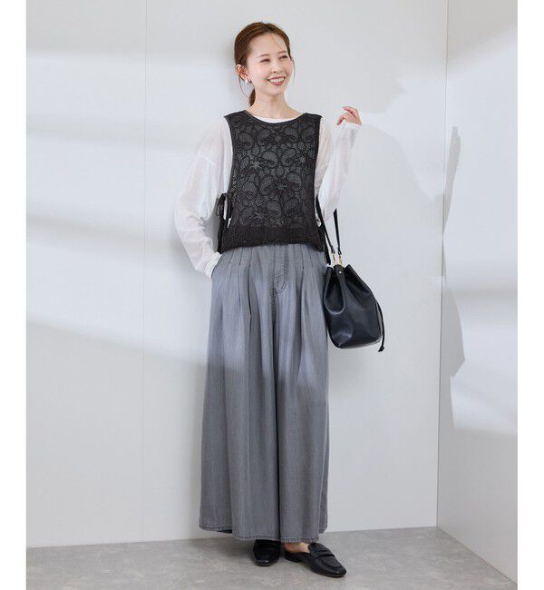 Rope&rsquo;Picnic「サイドリボンレースベスト」|ベスト・ジレ|