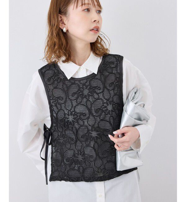 Rope&rsquo;Picnic「サイドリボンレースベスト」|ベスト・ジレ|