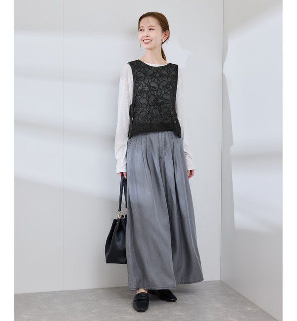 Rope&rsquo;Picnic「サイドリボンレースベスト」|ベスト・ジレ|