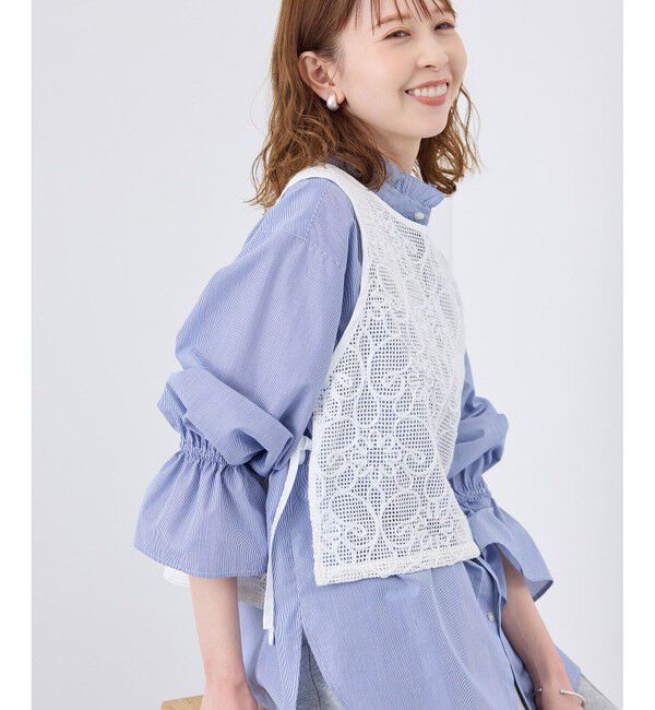Rope&rsquo;Picnic「サイドリボンレースベスト」|ベスト・ジレ|