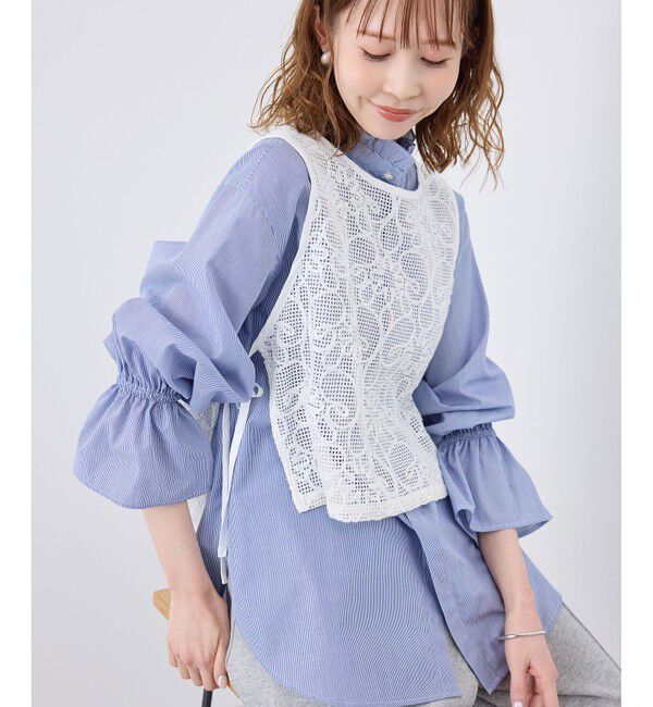 Rope&rsquo;Picnic「サイドリボンレースベスト」|ベスト・ジレ|