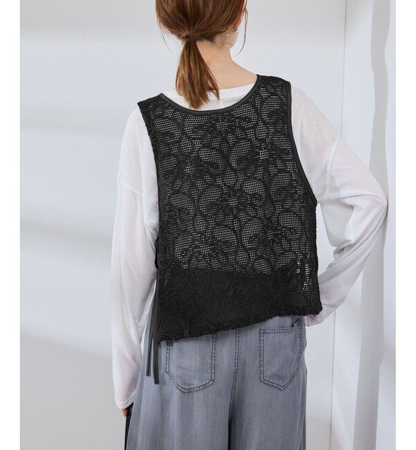 Rope&rsquo;Picnic「サイドリボンレースベスト」|ベスト・ジレ|