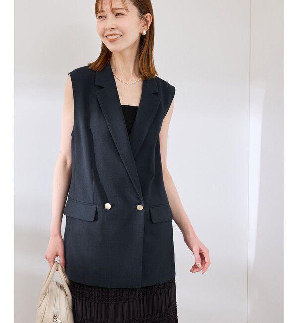 Rope&rsquo;Picnic「【抗菌防臭・接触冷感・UVカット】カナパスリーブレスジャケット/セットアップ対応」|ベスト・ジレ|