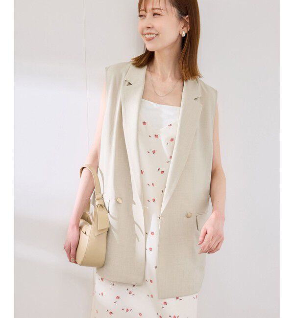 Rope&rsquo;Picnic「【抗菌防臭・接触冷感・UVカット】カナパスリーブレスジャケット/セットアップ対応」|ベスト・ジレ|