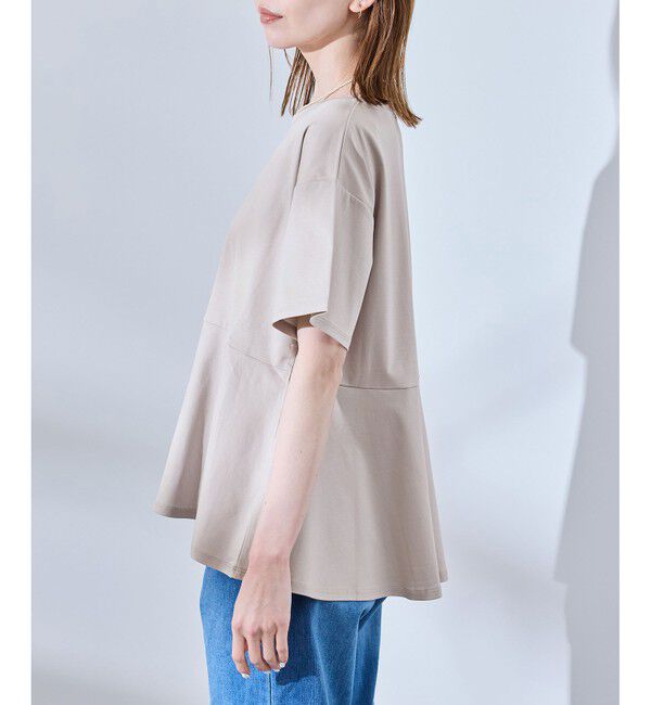 Rope&rsquo;Picnic「【UVカット・接触冷感】Cutee 着丈が選べる70シルケットペプラムカットトップス」|Tシャツ・カットソー|