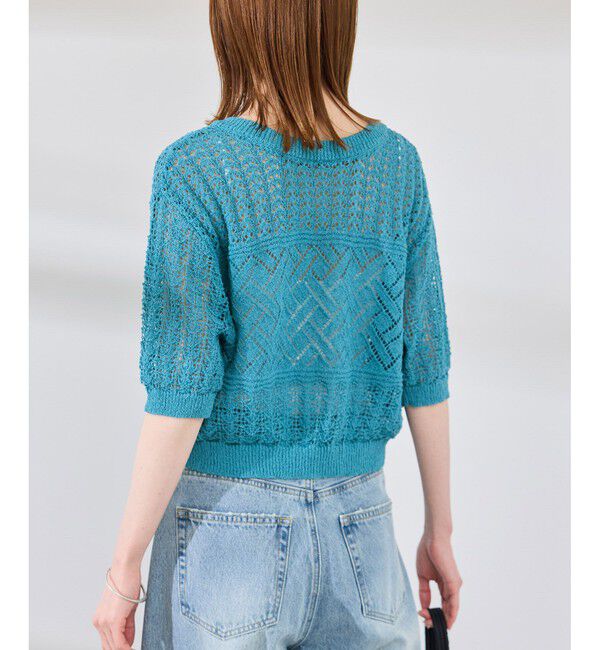 Rope&rsquo;Picnic「【前後2WAY】透かし編みレースカーディガン」|カーディガン|