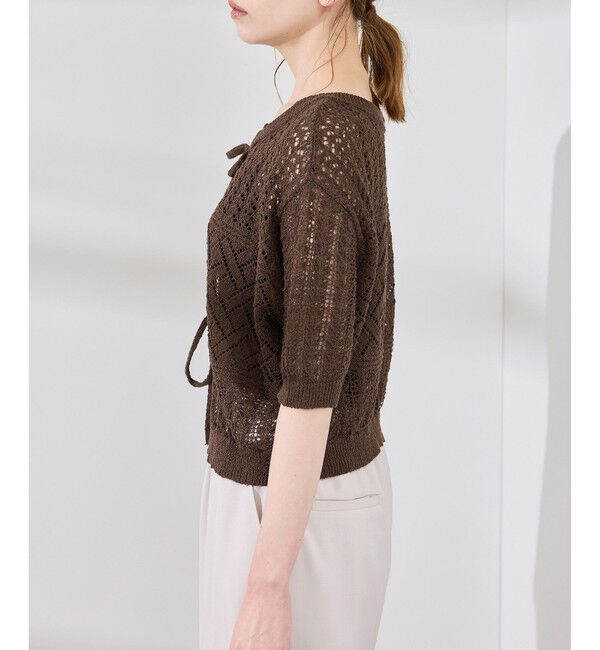 Rope&rsquo;Picnic「【前後2WAY】透かし編みレースカーディガン」|カーディガン|