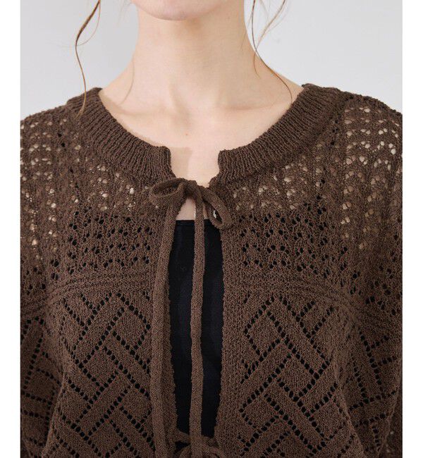 Rope&rsquo;Picnic「【前後2WAY】透かし編みレースカーディガン」|カーディガン|