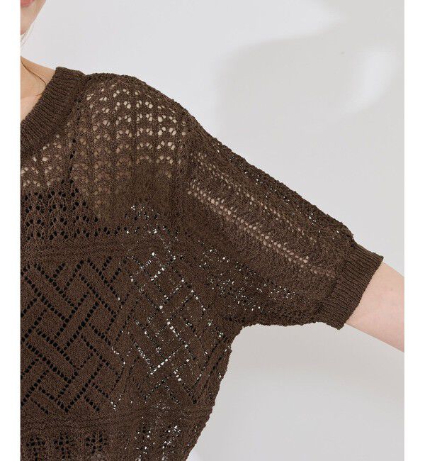 Rope&rsquo;Picnic「【前後2WAY】透かし編みレースカーディガン」|カーディガン|