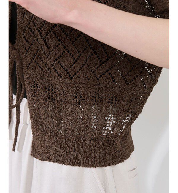 Rope&rsquo;Picnic「【前後2WAY】透かし編みレースカーディガン」|カーディガン|