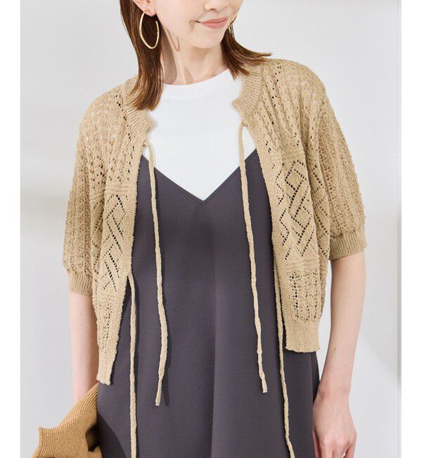 Rope&rsquo;Picnic「【前後2WAY】透かし編みレースカーディガン」|カーディガン|
