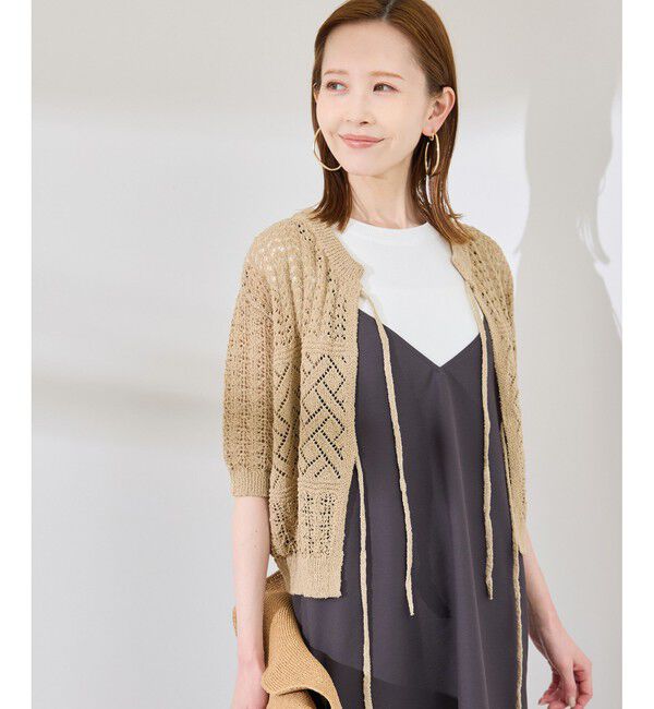 Rope&rsquo;Picnic「【前後2WAY】透かし編みレースカーディガン」|カーディガン|