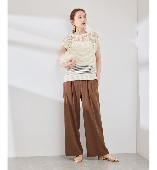 Rope&rsquo;Picnic「コード刺繍入りメッシュサマーニット」|ニット・セーター|