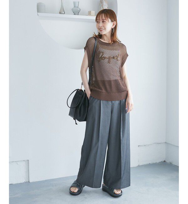 Rope&rsquo;Picnic「コード刺繍入りメッシュサマーニット」|ニット・セーター|