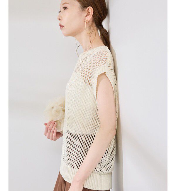 Rope&rsquo;Picnic「コード刺繍入りメッシュサマーニット」|ニット・セーター|