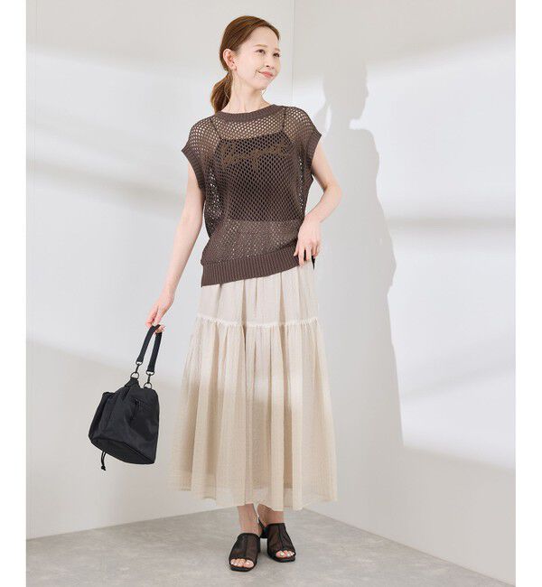 Rope&rsquo;Picnic「コード刺繍入りメッシュサマーニット」|ニット・セーター|