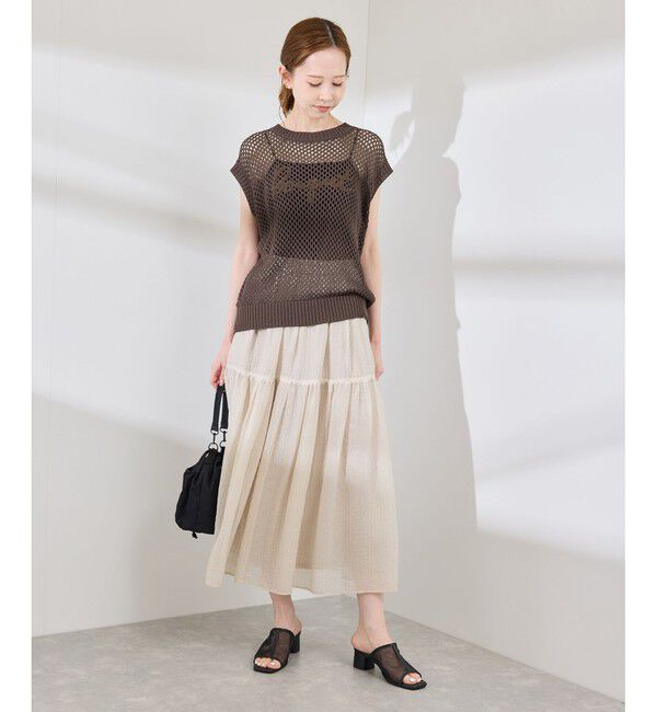 Rope&rsquo;Picnic「コード刺繍入りメッシュサマーニット」|ニット・セーター|