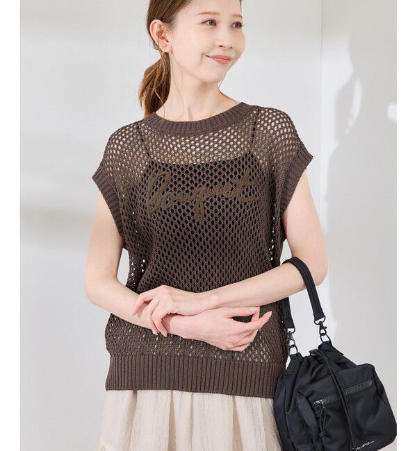 Rope&rsquo;Picnic「コード刺繍入りメッシュサマーニット」|ニット・セーター|