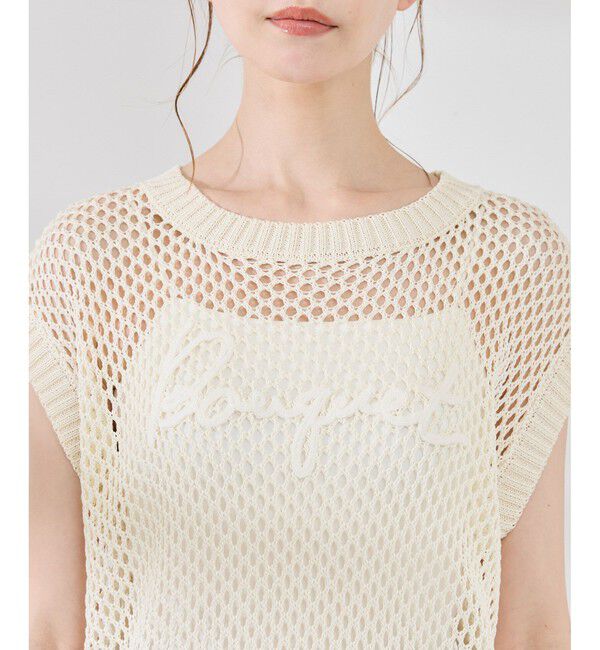 Rope&rsquo;Picnic「コード刺繍入りメッシュサマーニット」|ニット・セーター|