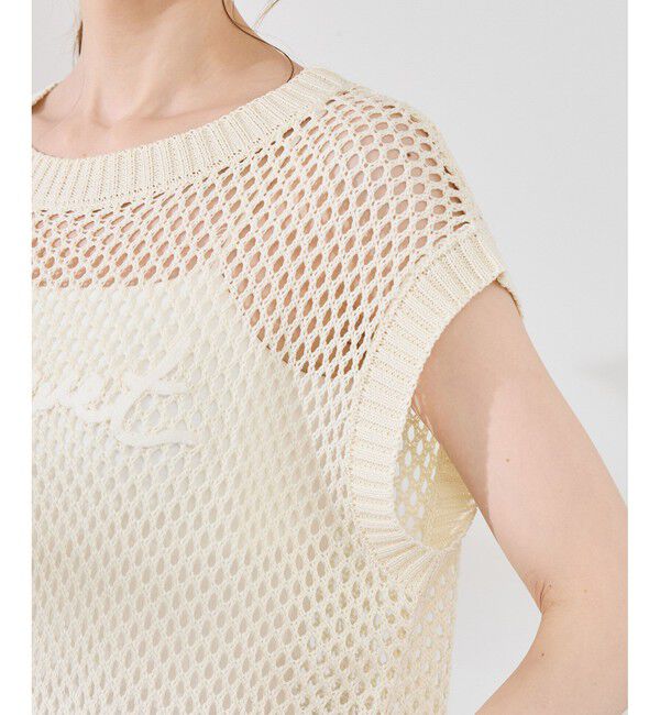 Rope&rsquo;Picnic「コード刺繍入りメッシュサマーニット」|ニット・セーター|