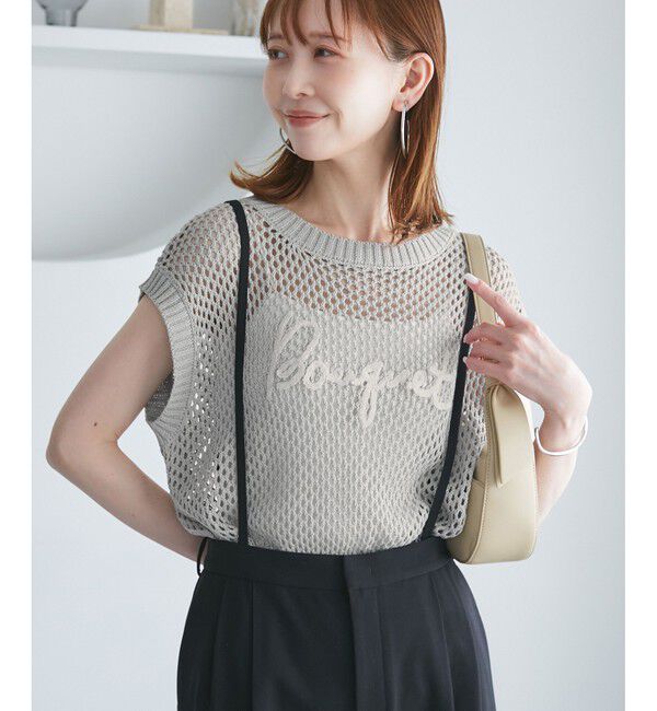 Rope&rsquo;Picnic「コード刺繍入りメッシュサマーニット」|ニット・セーター|