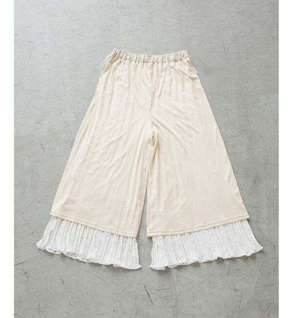 Rope&rsquo;Picnic「ガーデンフラワープリーツパンツ/リンクコーデ」|チノ|