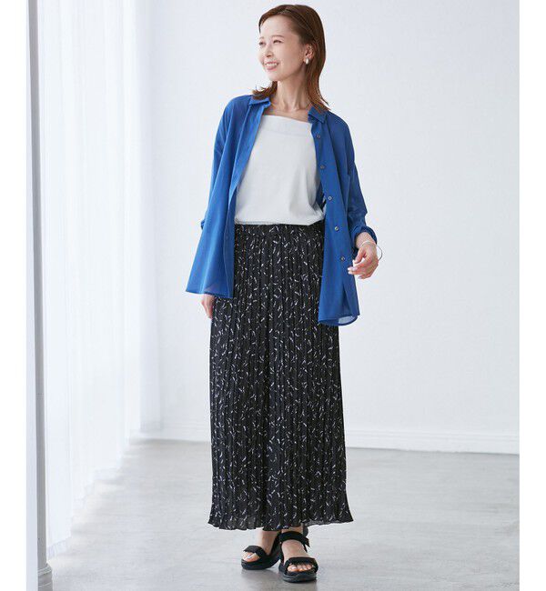 Rope&rsquo;Picnic「ガーデンフラワープリーツパンツ/リンクコーデ」|チノ|