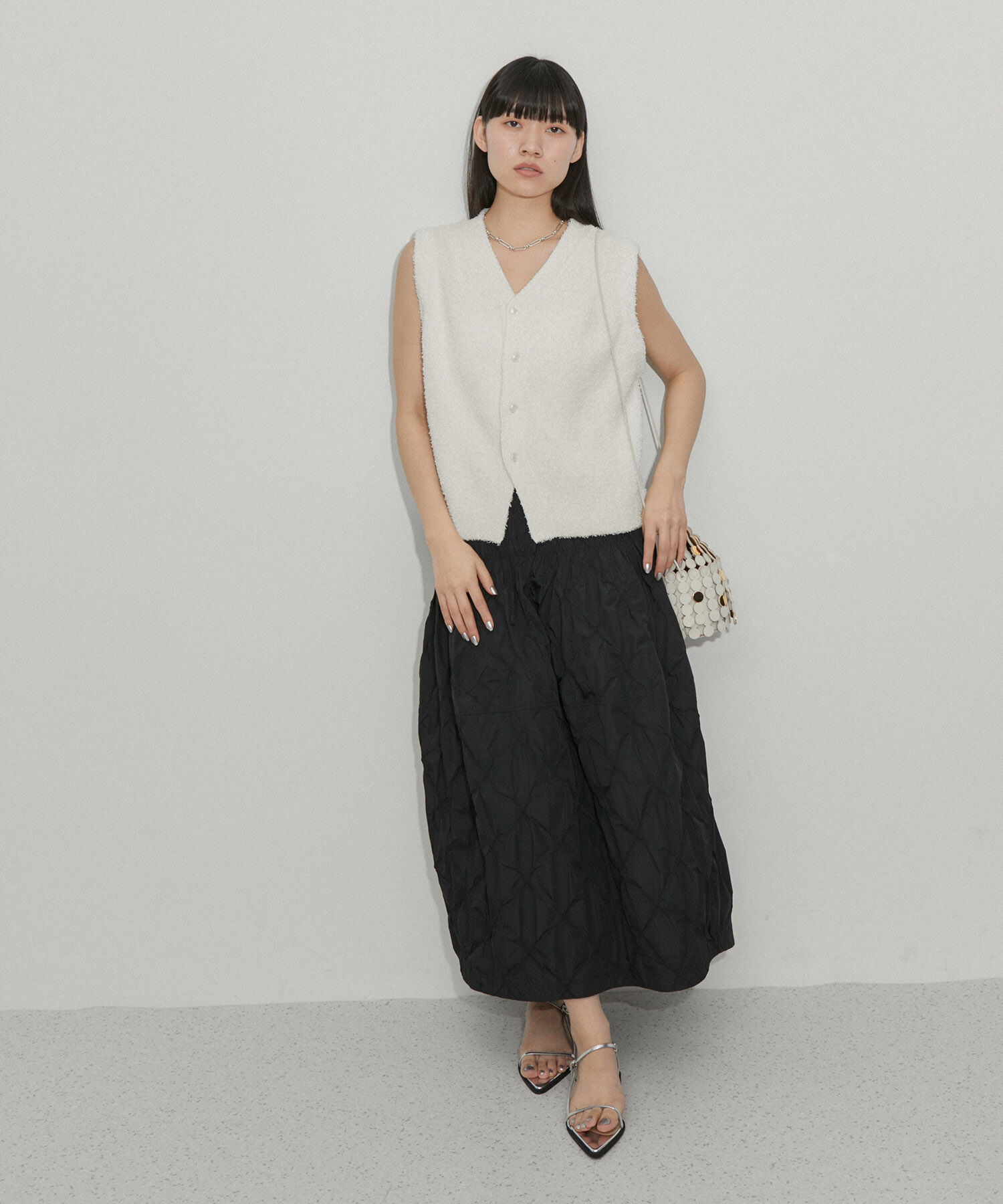 ADAM ET ROPE'「【サステナブル】ペーパーヤーンニットベスト」|ベスト・ジレ|