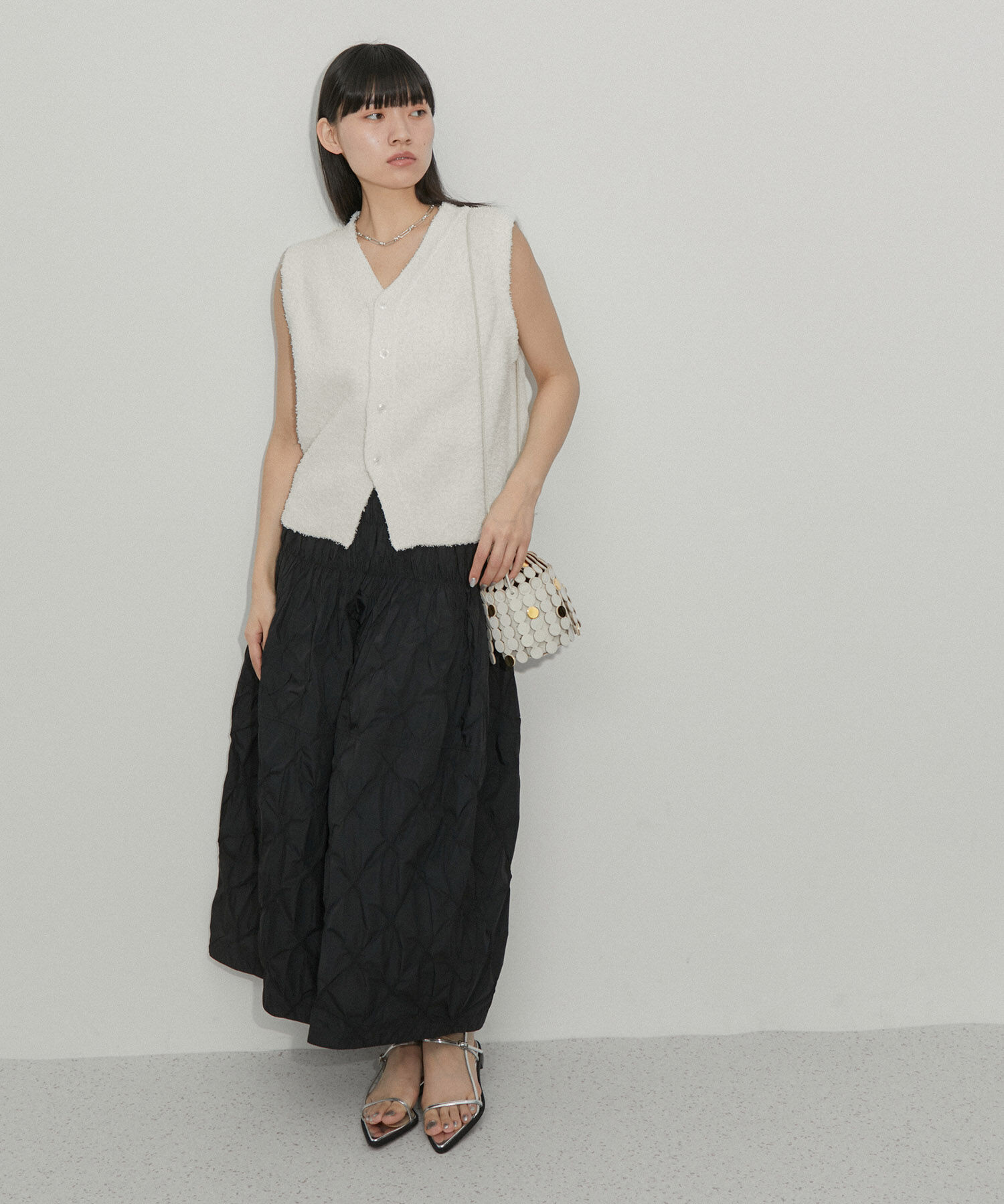 ADAM ET ROPE'「【サステナブル】ペーパーヤーンニットベスト」|ベスト・ジレ|