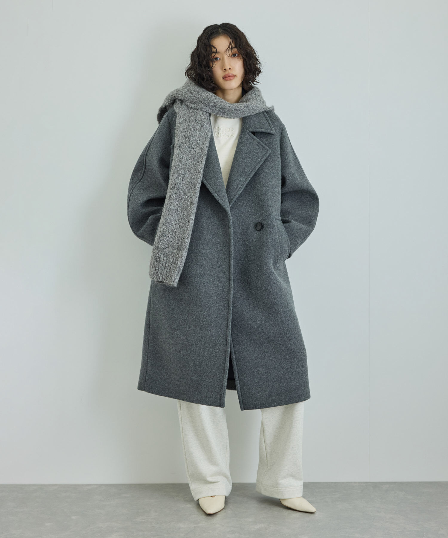 ADAM ET ROPE'「スラブフードマフラー」|ストール|