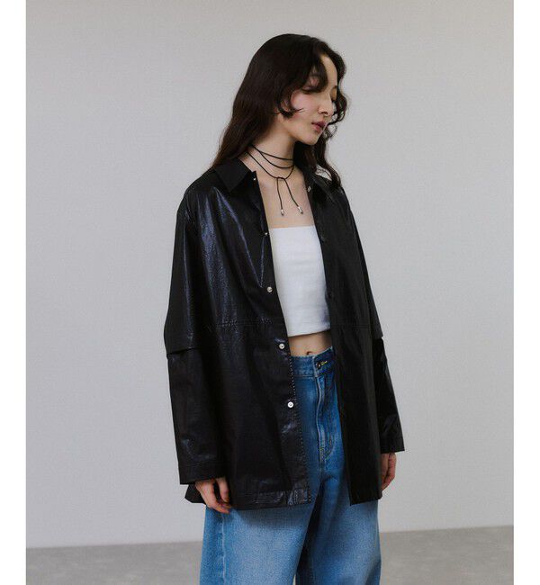 ADAM ET ROPE'「2WAYスリーブコーティングシャツブルゾン」|ブルゾン・スタジャン|